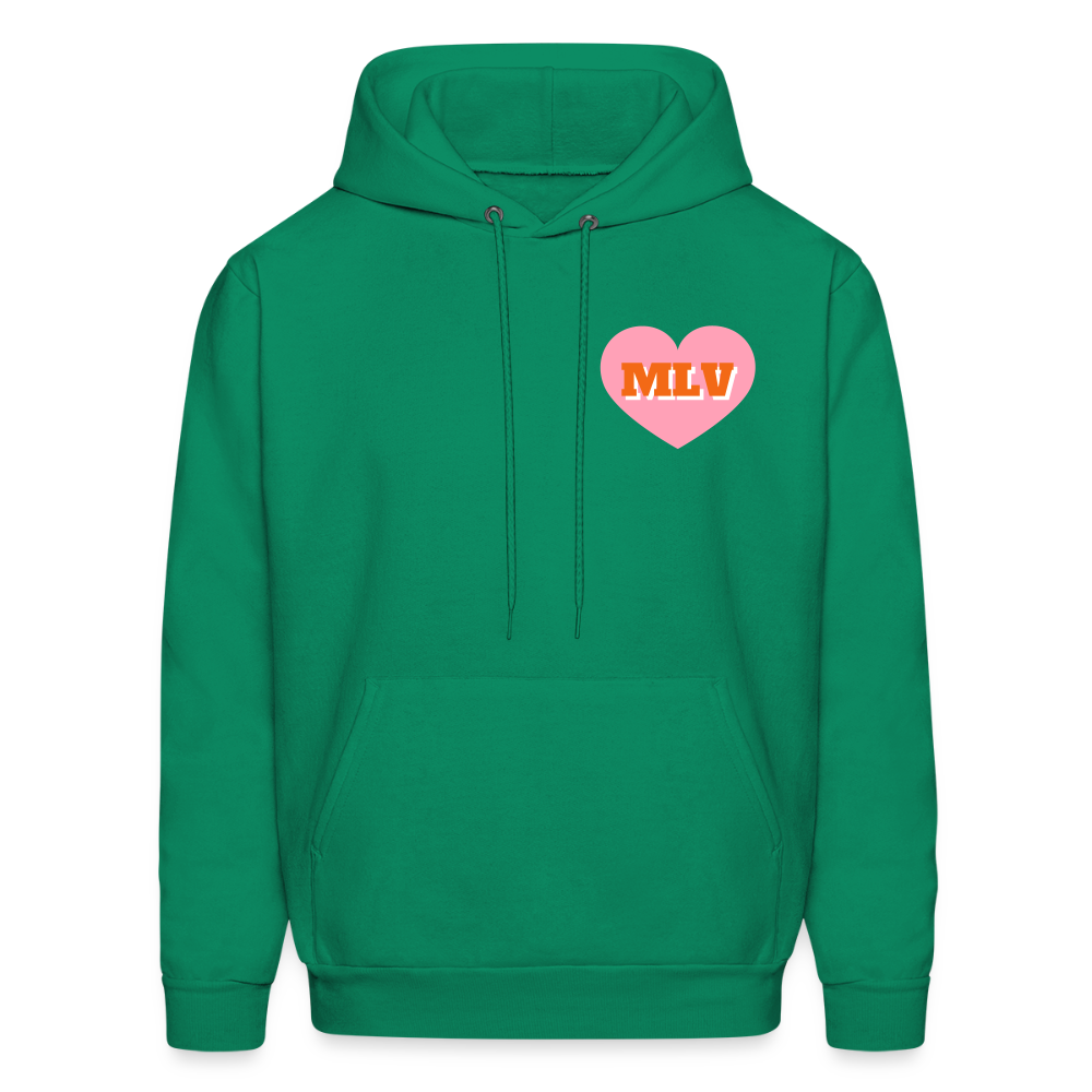 Monogrammed Initials Heart Unisex Hoodie - kelly green