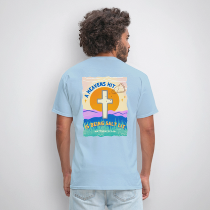 SALT LIT Crew Neck T-Shirt Unisex - powder blue