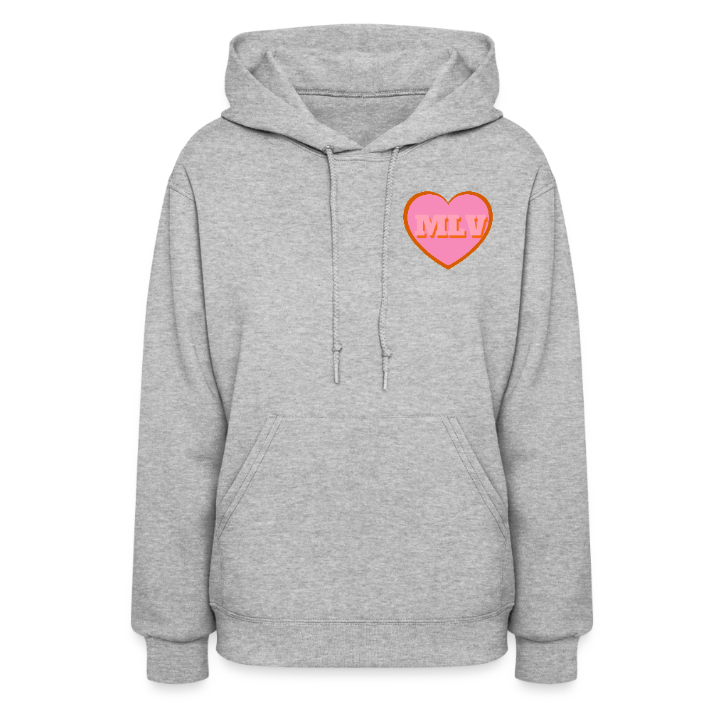 Monogrammed Initials Heart Women's Hoodie - heather gray