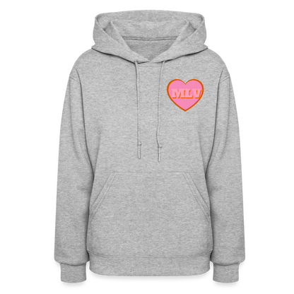 Monogrammed Initials Heart Women's Hoodie - heather gray