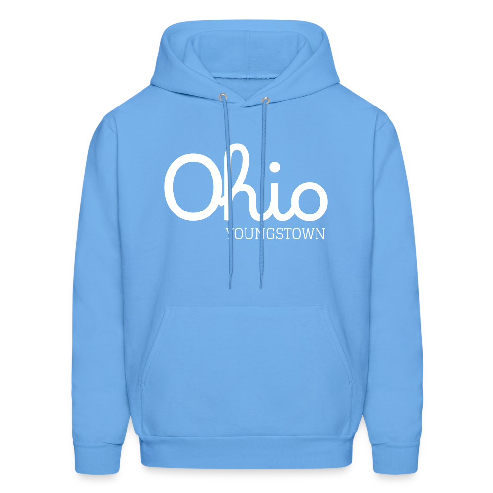 Customizable Youngstown (your hometown) Script Ohio Men's Hoodie - carolina blue