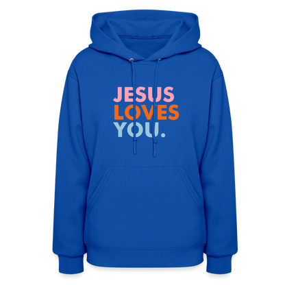 Jesus Loves You Women's Hoodie - royal blue