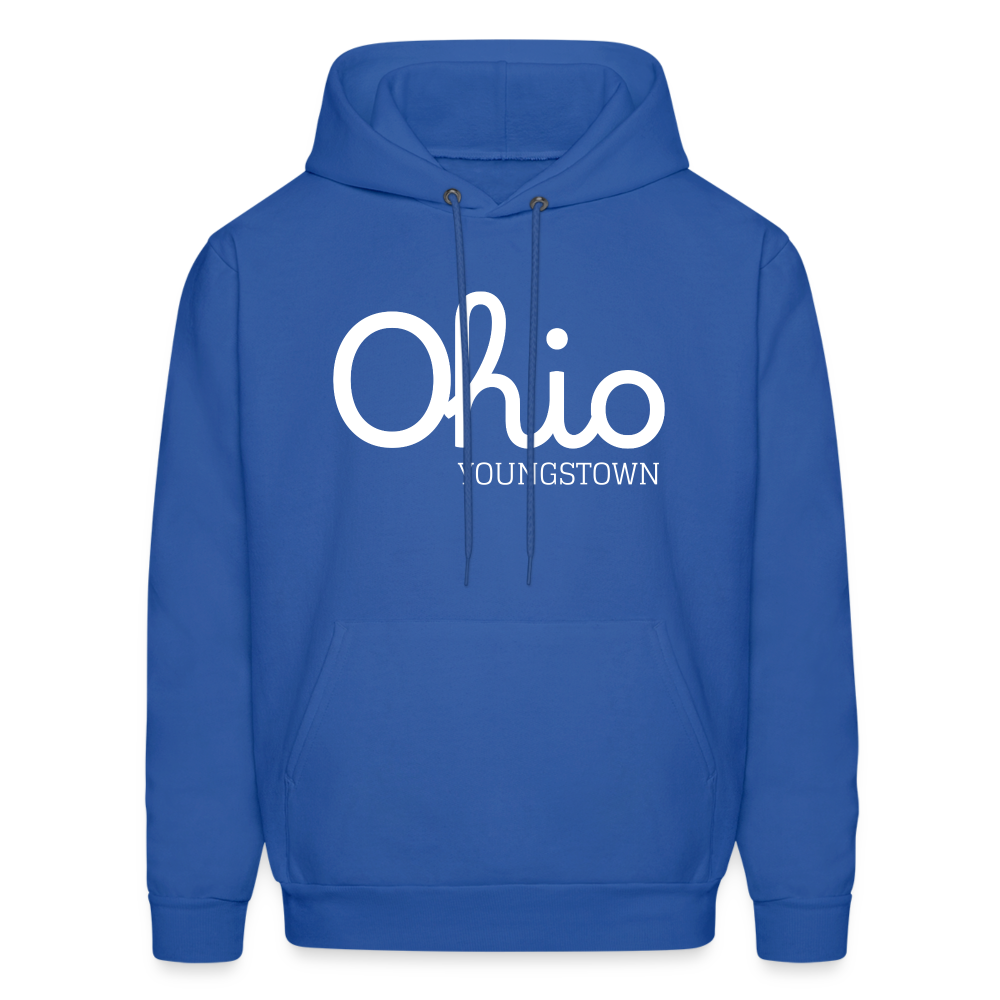 Customizable Youngstown (your hometown) Script Ohio Men's Hoodie - royal blue