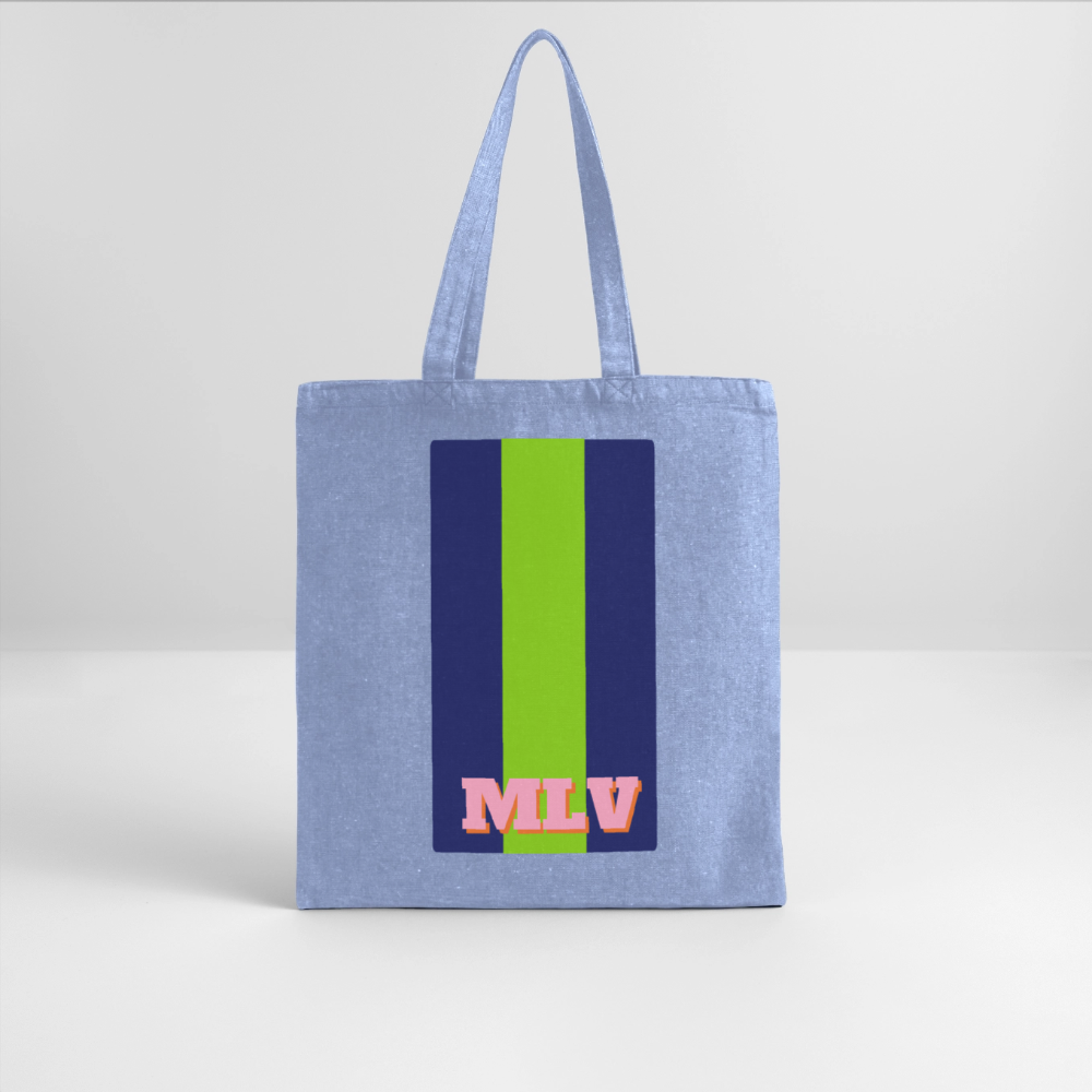 Monogrammed Stripe Recycled Tote Bag - light Denim