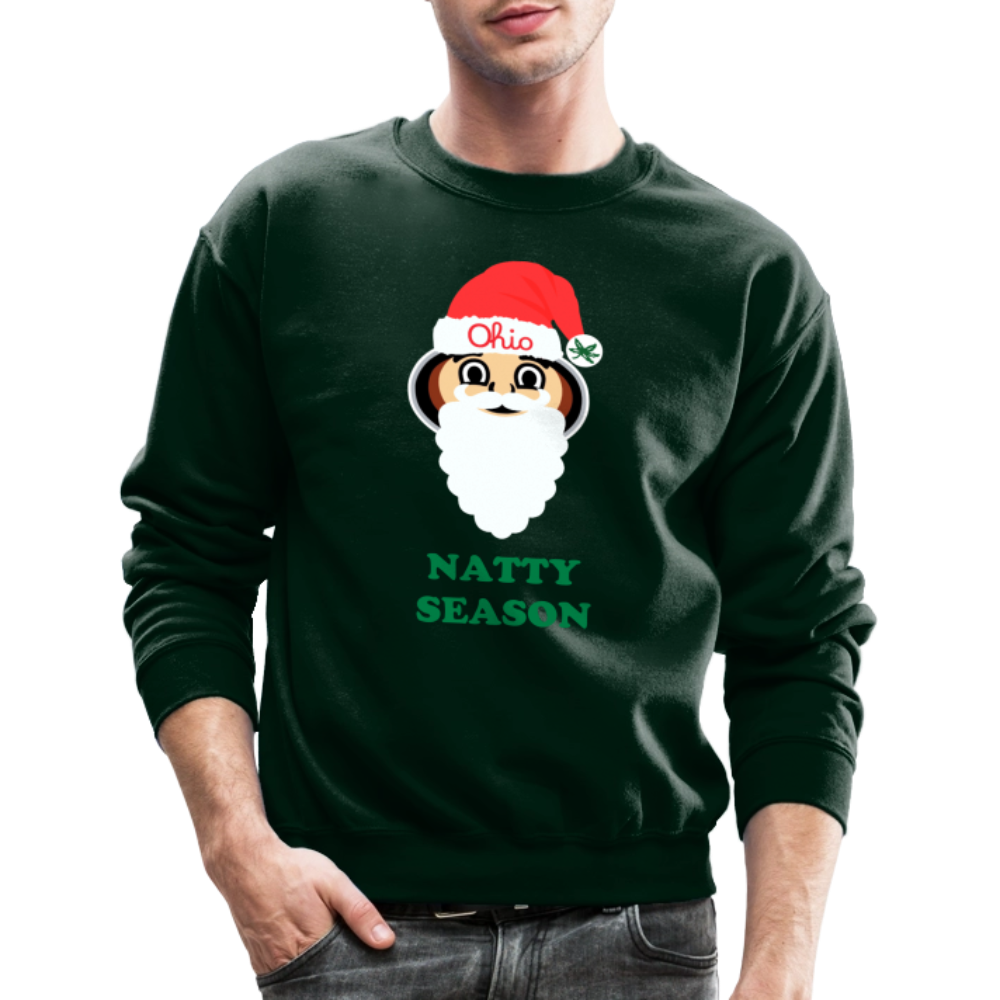 Ohio Santa Natty Season Crewneck Sweatshirt - forest green