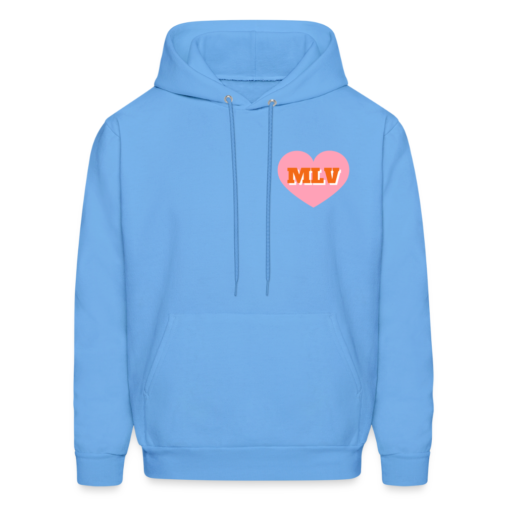Monogrammed Initials Heart Unisex Hoodie - carolina blue