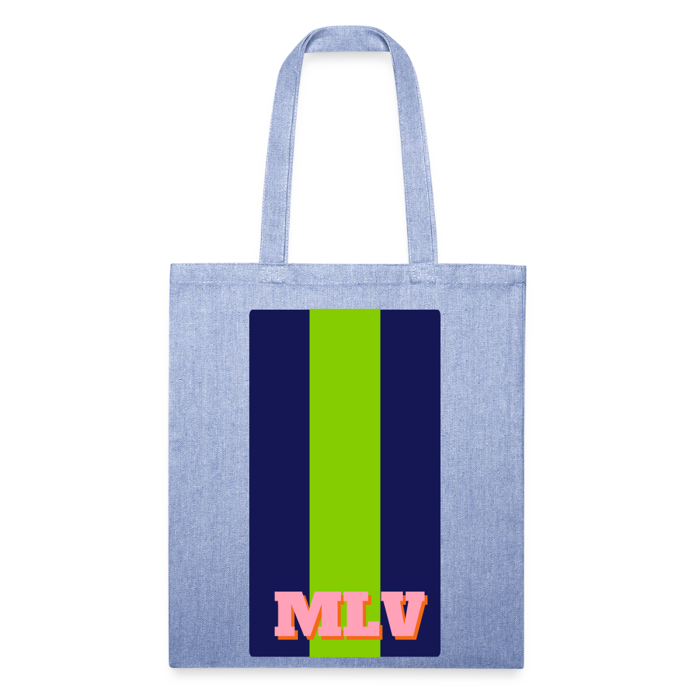 Monogrammed Stripe Recycled Tote Bag - light Denim