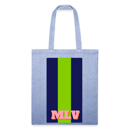 Monogrammed Stripe Recycled Tote Bag - light Denim