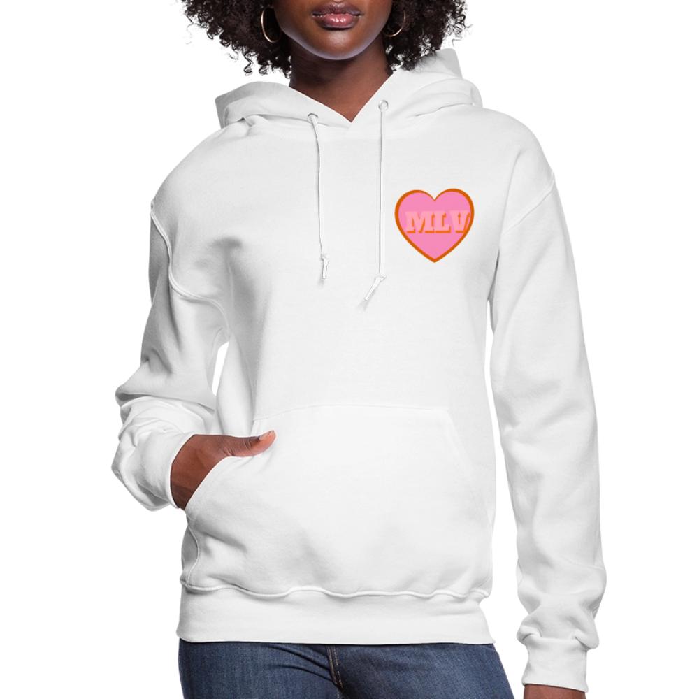 Monogrammed Initials Heart Women's Hoodie - white