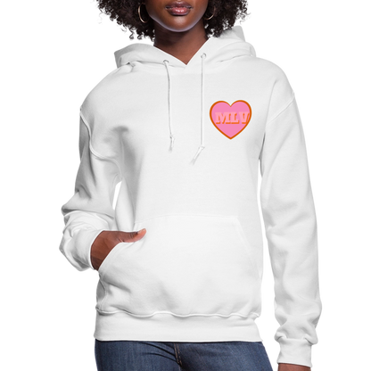 Monogrammed Initials Heart Women's Hoodie - white