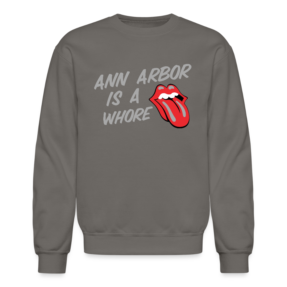 Ann Arbor is aWhore Crewneck Sweatshirt - asphalt gray