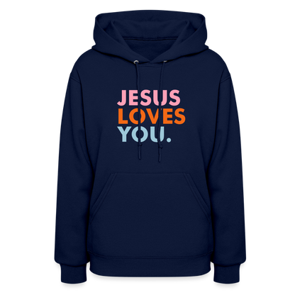 Jesus Loves You Women's Hoodie - navy