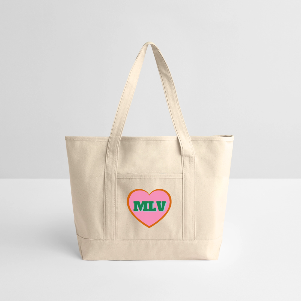 Monogrammed Large Canvas Deluxe Tote - natural