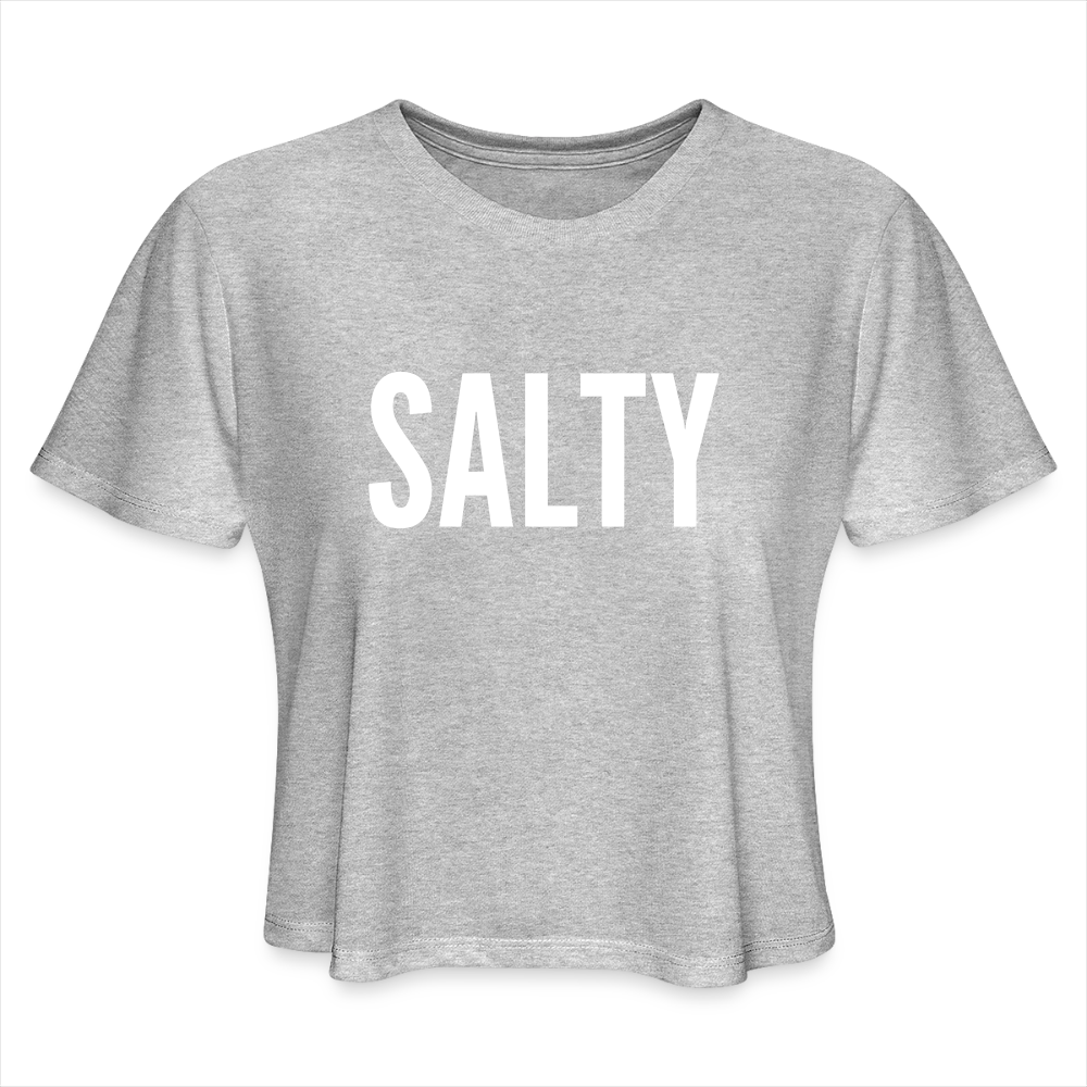 Salty Women's Cropped T-Shirt - heather gray