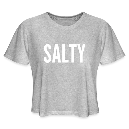 Salty Women's Cropped T-Shirt - heather gray