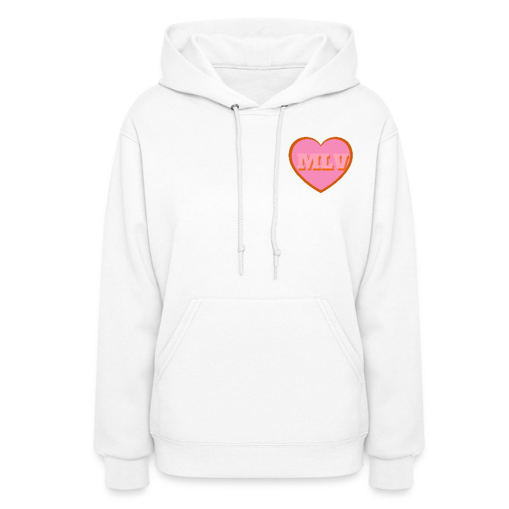 Monogrammed Initials Heart Women's Hoodie - white