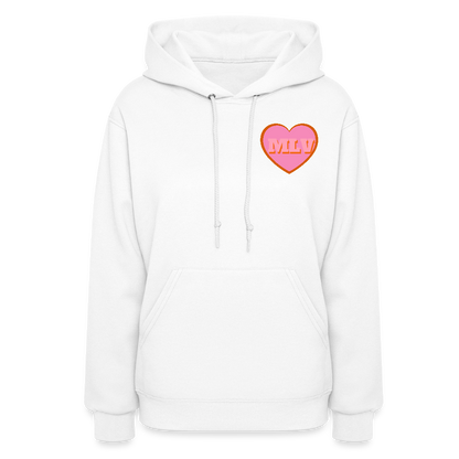 Monogrammed Initials Heart Women's Hoodie - white