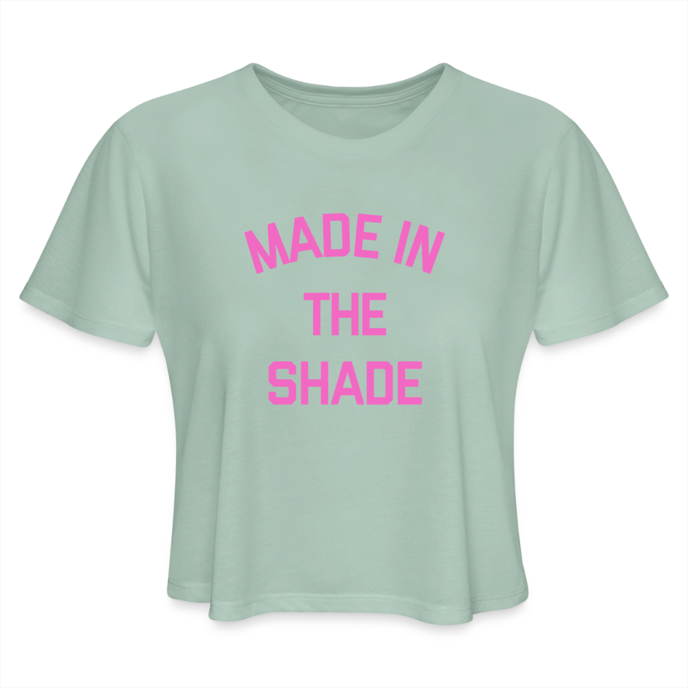 Made in the Shade Women's Cropped T-Shirt - dusty mint blue