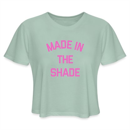 Made in the Shade Women's Cropped T-Shirt - dusty mint blue
