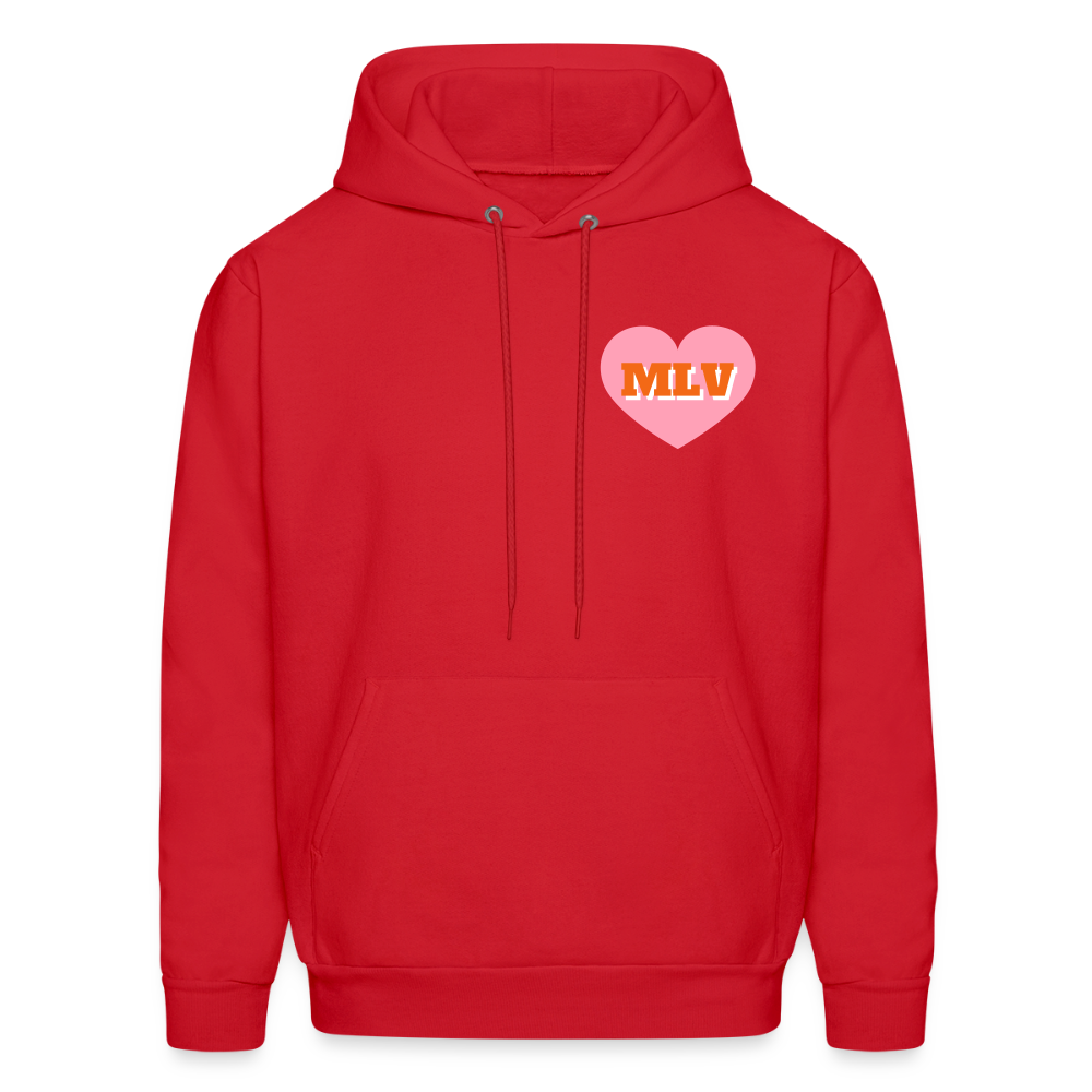 Monogrammed Initials Heart Unisex Hoodie - red