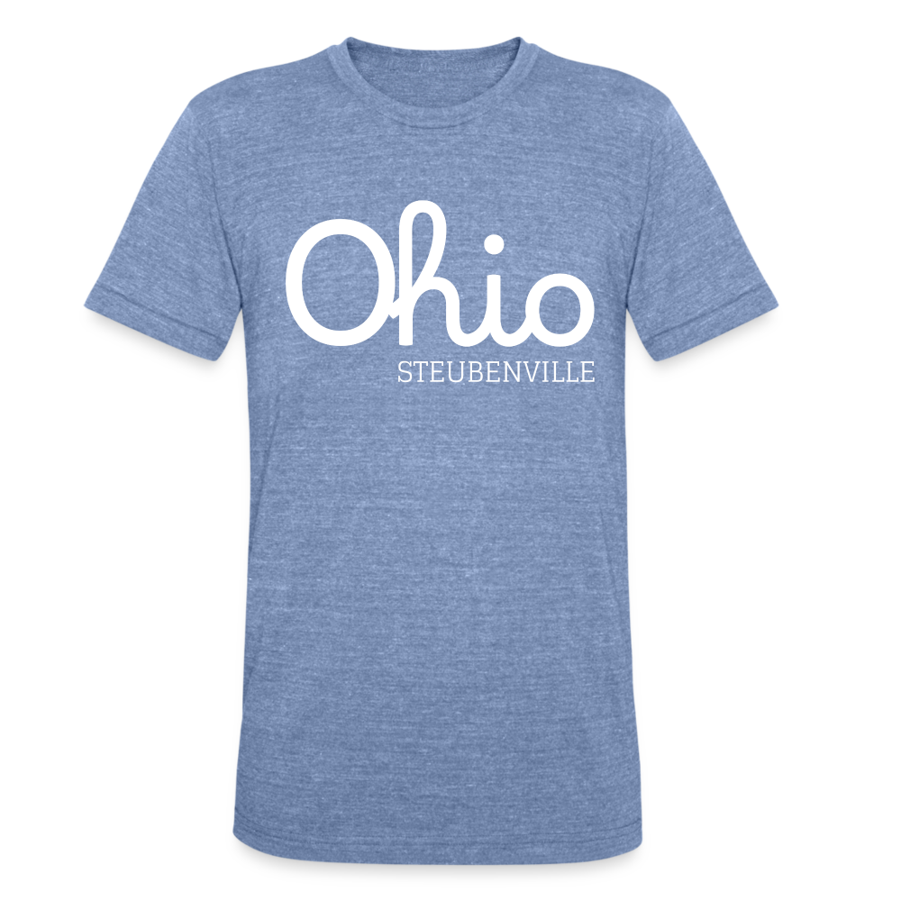 Steubenville Ohio Unisex Jersey T-Shirt by Bella + Canvas - heather blue