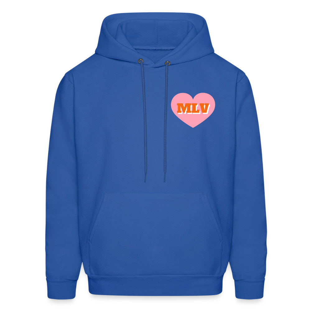Monogrammed Initials Heart Unisex Hoodie - royal blue