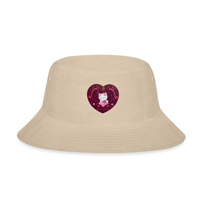 Hello Kitty Rose Heart Bucket Hat - cream