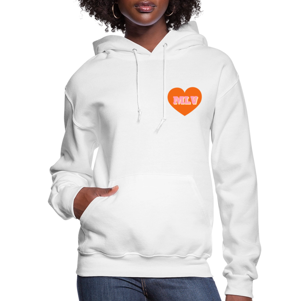 Monogrammed Initials Heart Women's Hoodie - white