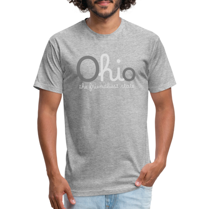 O hi o the friendliest state Fitted Cotton/Poly T-Shirt by Next Level - heather gray