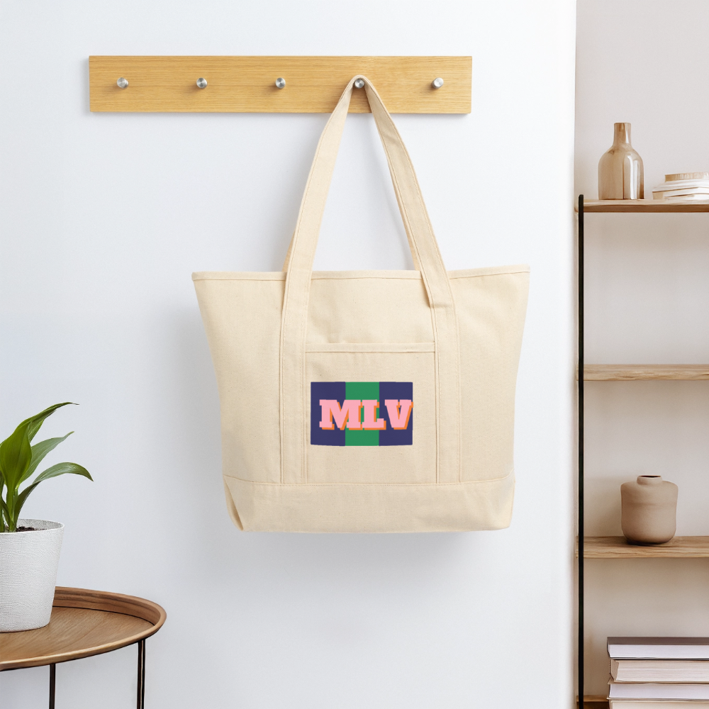Monogrammed Large Canvas Deluxe Tote - natural