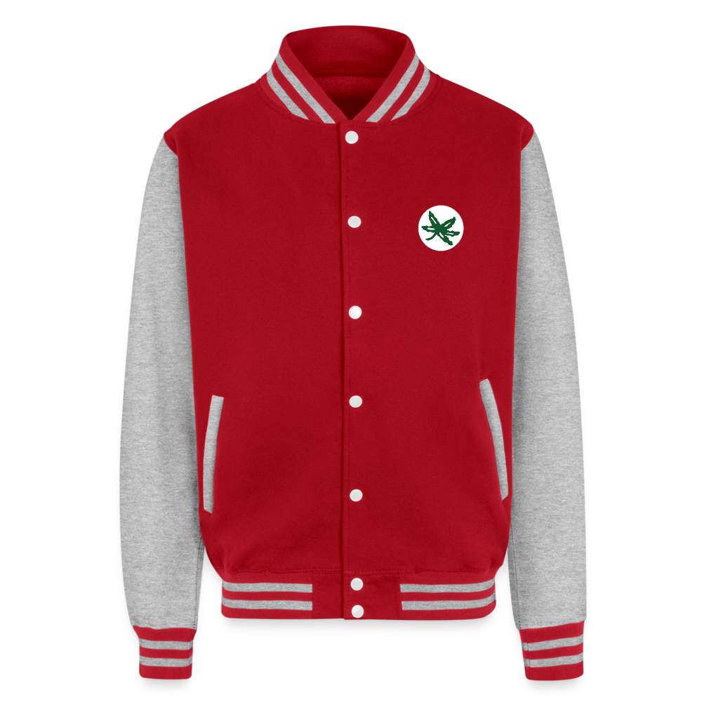 Script Ohio Heavyweight Letterman Jacket - red/heather grey