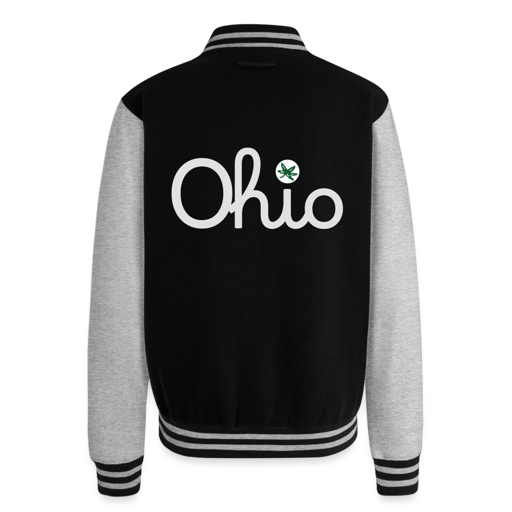 Script Ohio Heavyweight Letterman Jacket - black/heather grey