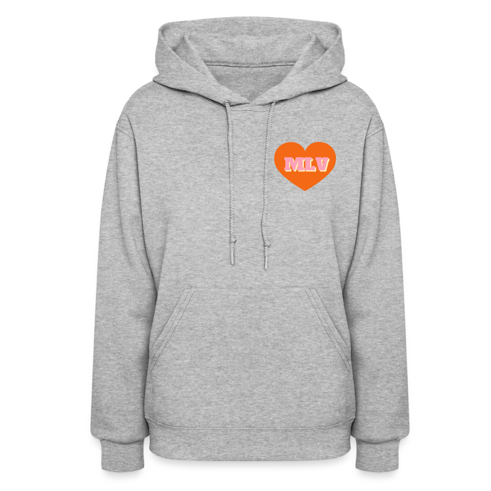 Monogrammed Initials Heart Women's Hoodie - heather gray