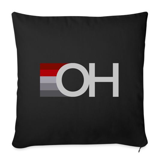 OH Rainbow Throw Pillow Cover 18” x 18” - black