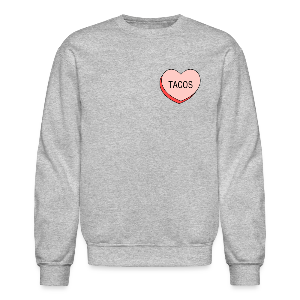 Tacos Heart Crewneck Sweatshirt - heather gray