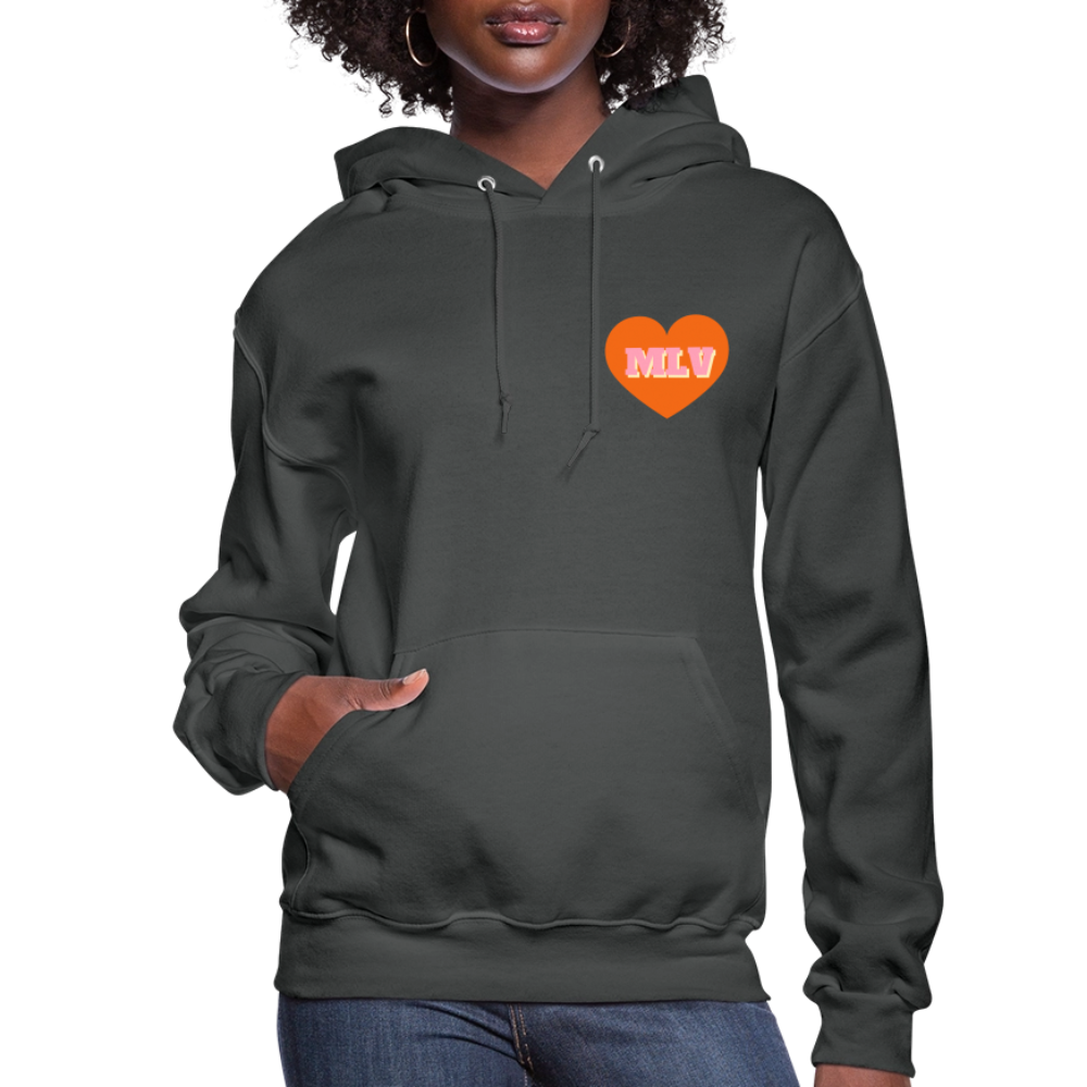 Monogrammed Initials Heart Women's Hoodie - asphalt