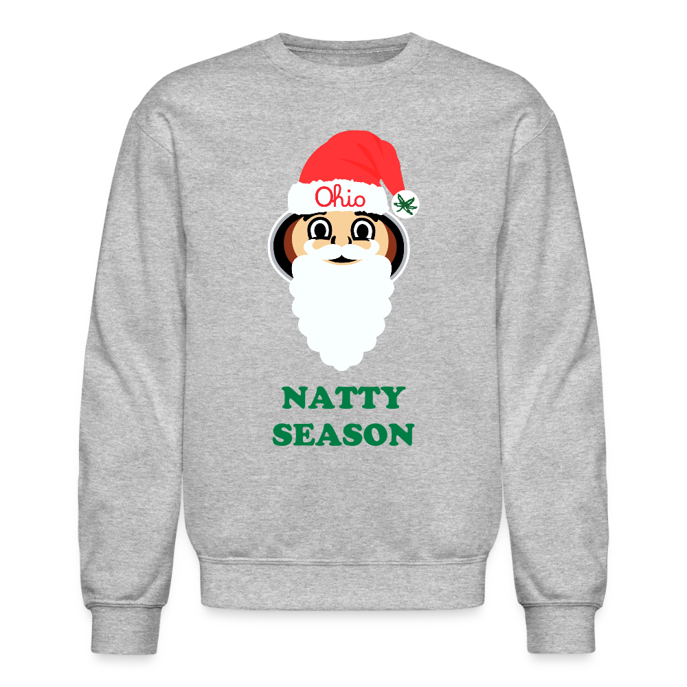 Ohio Santa Natty Season Crewneck Sweatshirt - heather gray