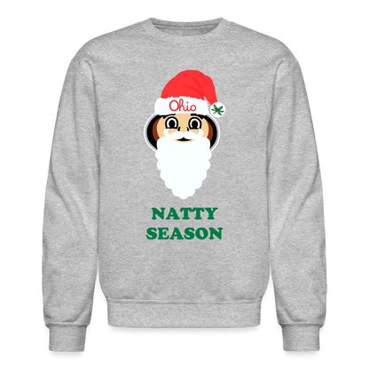 Ohio Santa Natty Season Crewneck Sweatshirt - heather gray
