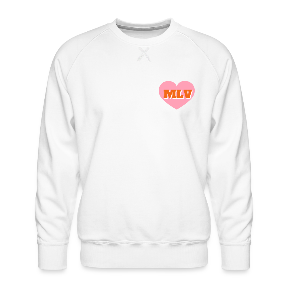Monogram Heart Unisex Premium Sweatshirt - white