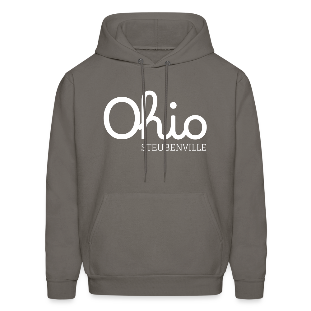 Customizable Steubenville (your hometown) Script Ohio Men's Hoodie - asphalt gray