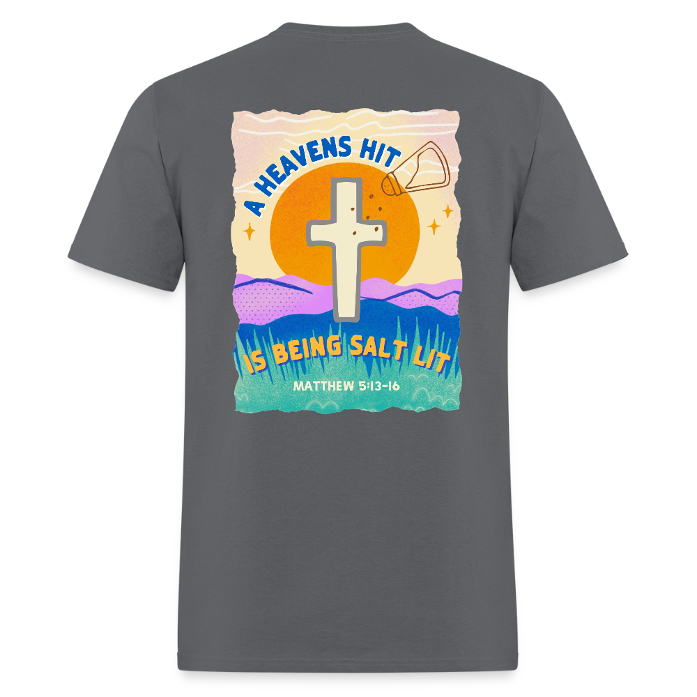 SALT LIT Crew Neck T-Shirt Unisex - charcoal