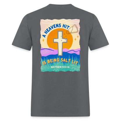SALT LIT Crew Neck T-Shirt Unisex - charcoal