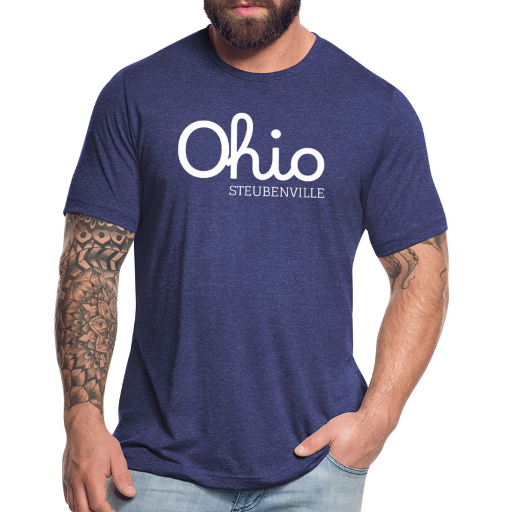 Steubenville Ohio Unisex Jersey T-Shirt by Bella + Canvas - heather indigo