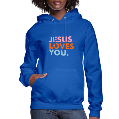 Jesus Loves You Women's Hoodie - royal blue