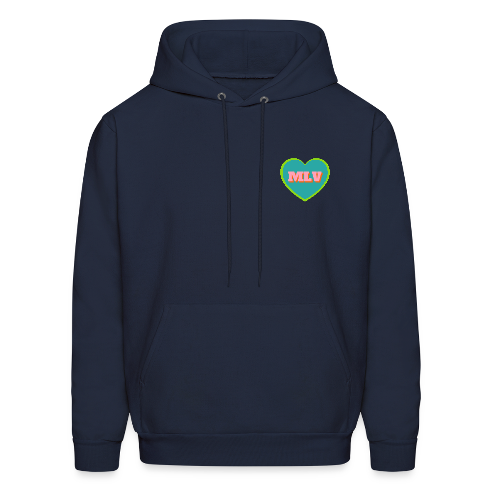 Monogrammed Initials Heart Unisex Hoodie - navy