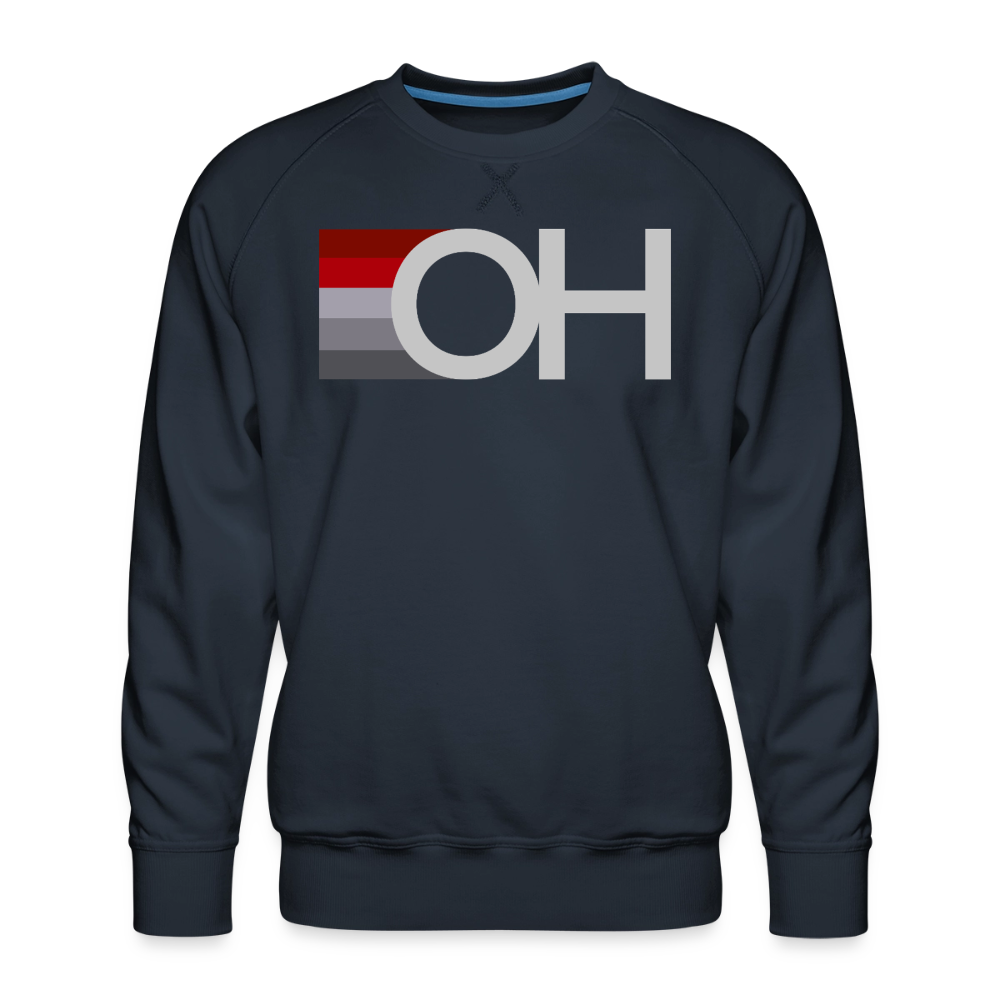 OH Red Gray Stripes Men’s Premium Sweatshirt - navy
