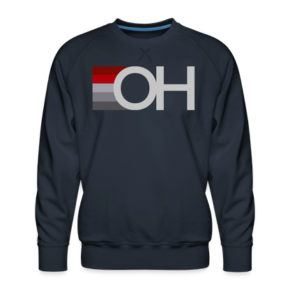 OH Red Gray Stripes Men’s Premium Sweatshirt - navy