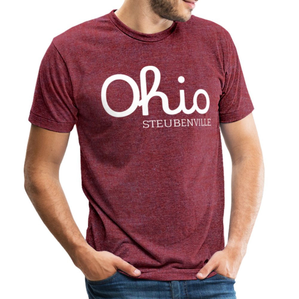 Steubenville Ohio Unisex Jersey T-Shirt by Bella + Canvas - heather cranberry