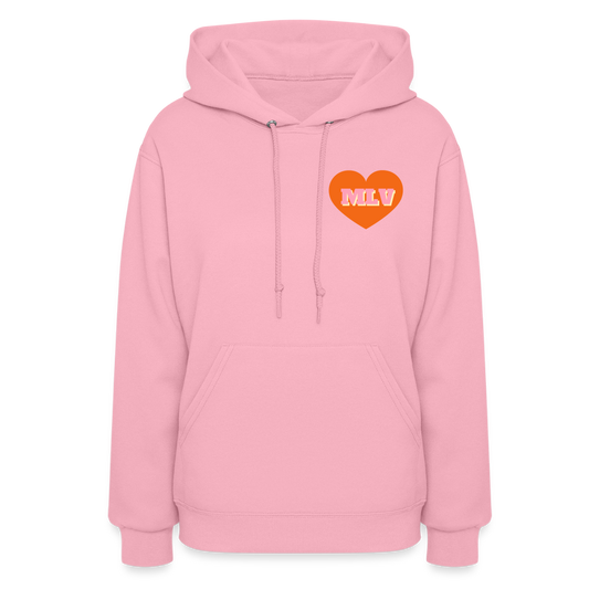 Monogrammed Initials Heart Women's Hoodie - classic pink