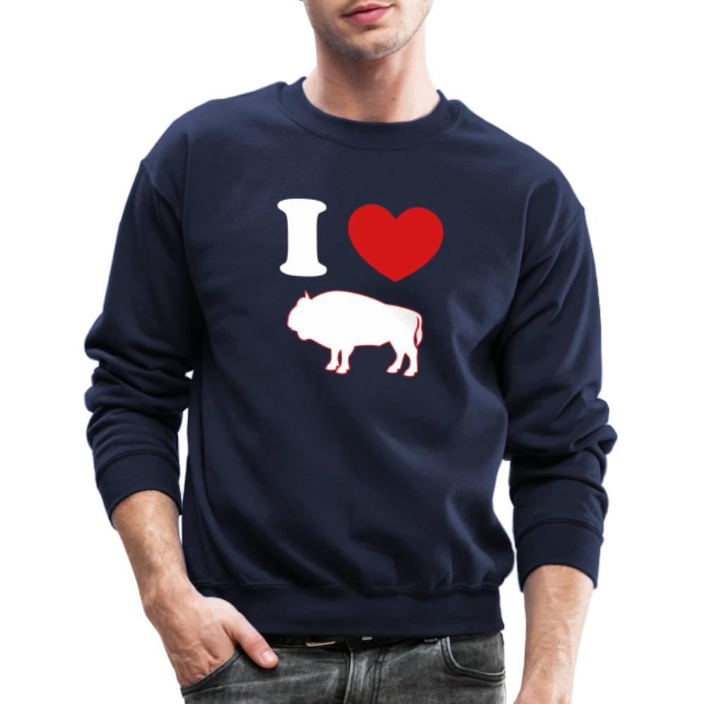 I Heart Buffalo Crewneck Sweatshirt - navy